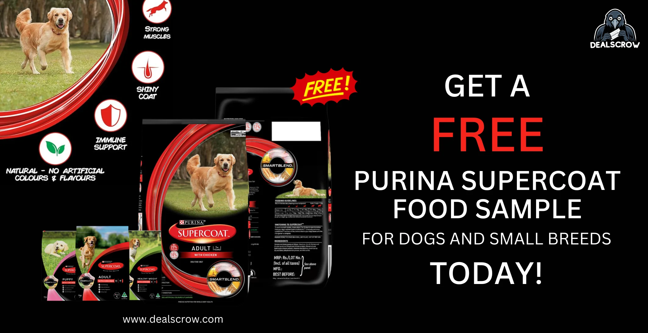 Get FREE SAMPLES for Purina Supercoat Food for Dogs